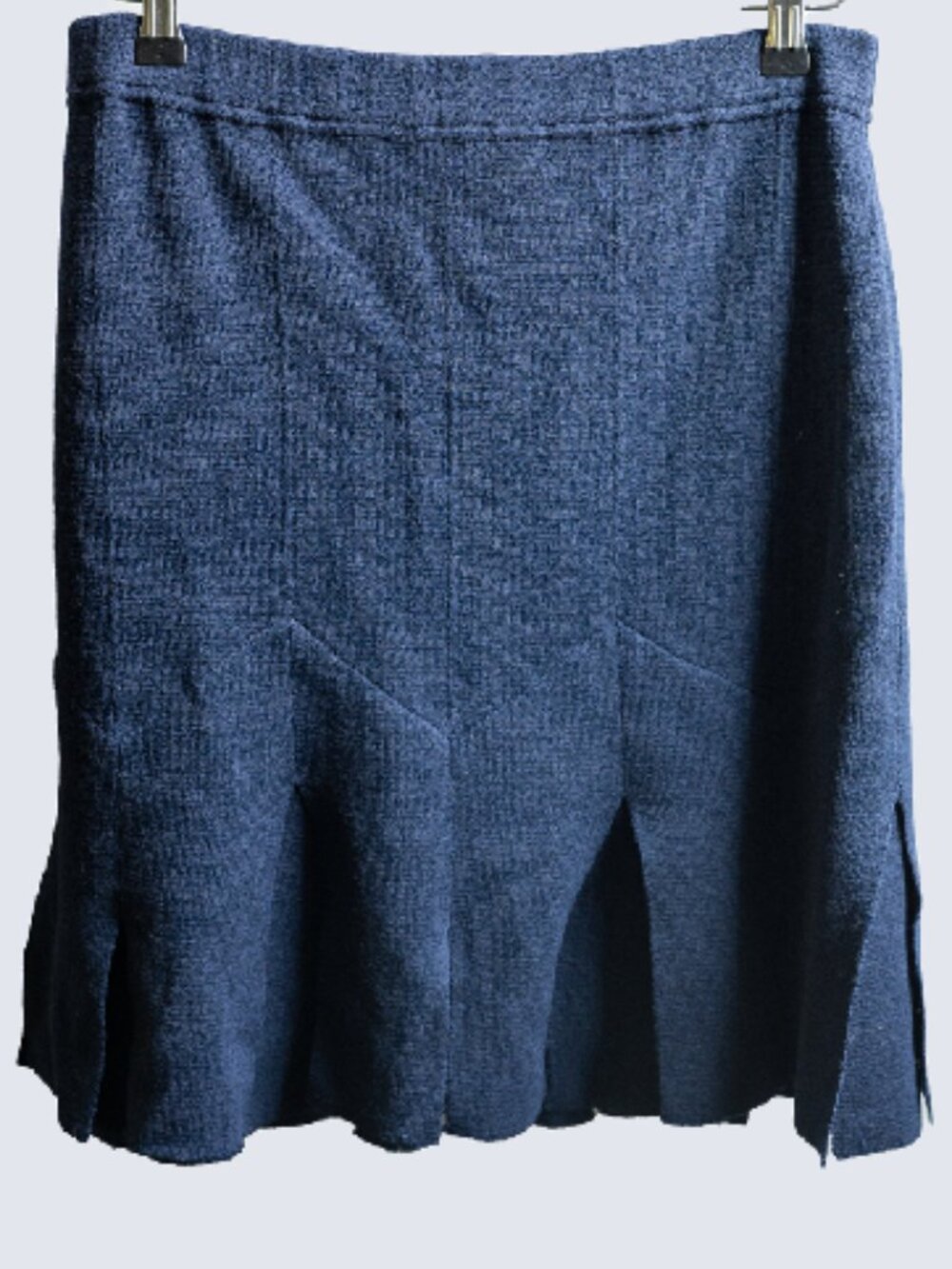 ST. JOHN 4 Santana Knit Navy Blue Pleated Skirt